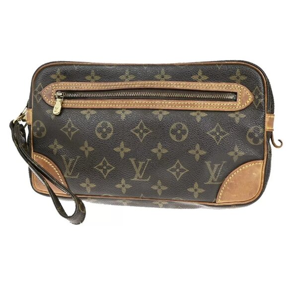 LOUIS VUITTON Marly Dragonne GM Clutch Hand Bag Monogram Brown M51825 66YG507 - Picture 1 of 16
